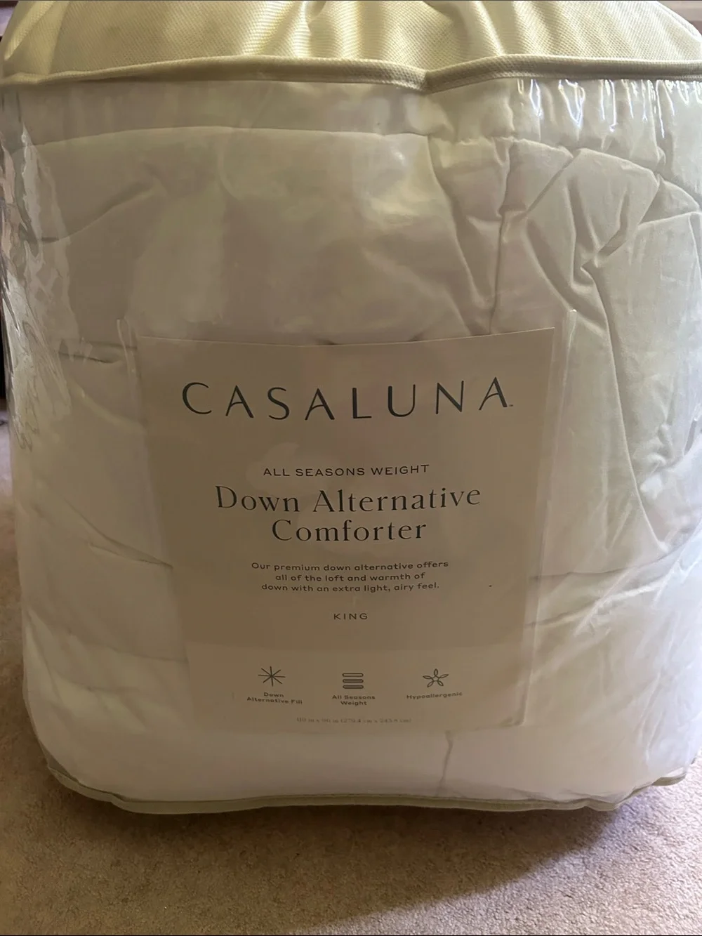 Casaluna King All-Seasons Down Alternative Comforter White